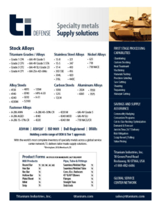 Specialty Metals for Defense | Specialty metals for Defense